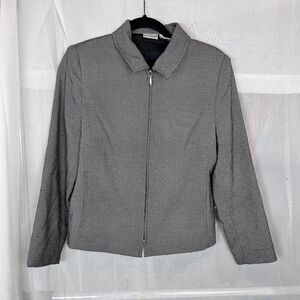 90s Kim Rogers zip up collared jacket sz 6p chic preppy clean girl moto